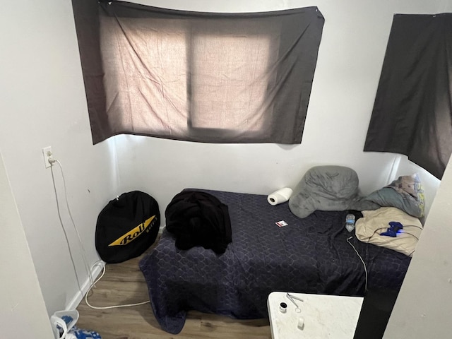 bedroom featuring wood-type flooring