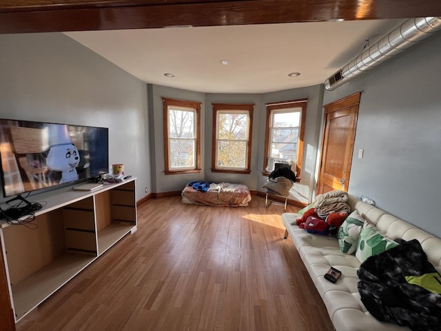 interior space with hardwood / wood-style floors and a wealth of natural light