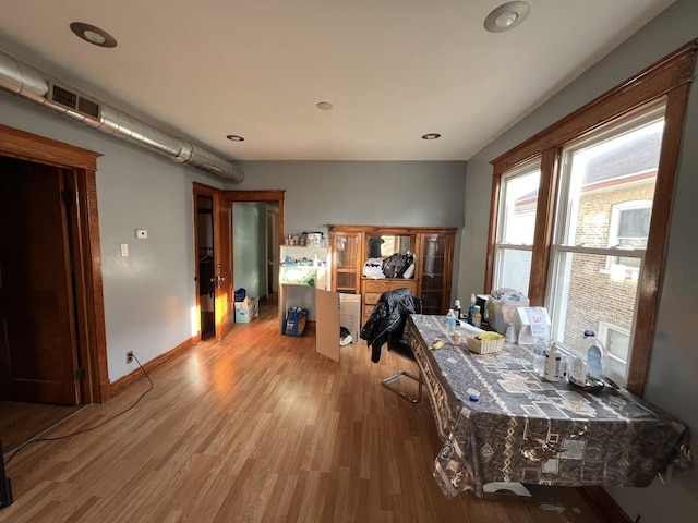 miscellaneous room featuring hardwood / wood-style floors