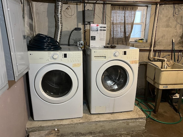 washroom featuring separate washer and dryer