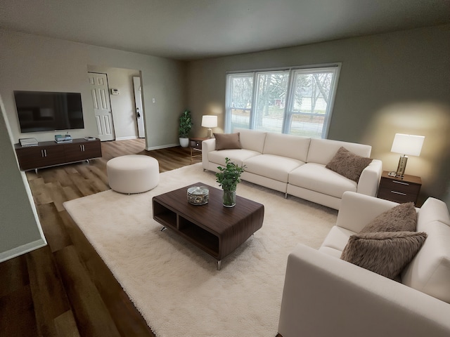 living room featuring hardwood / wood-style flooring