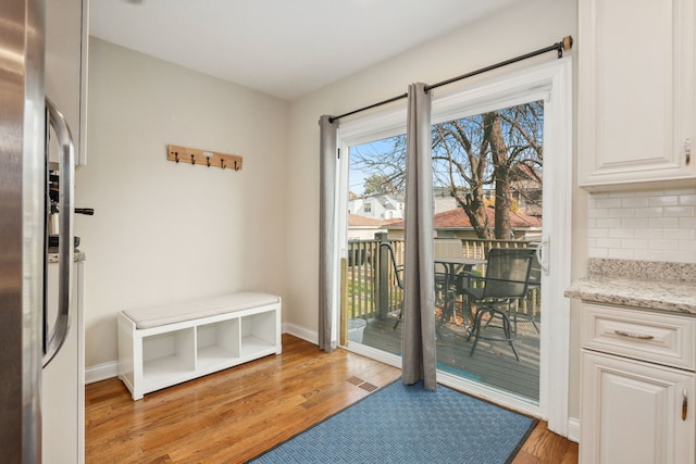 entryway featuring light wood-type flooring