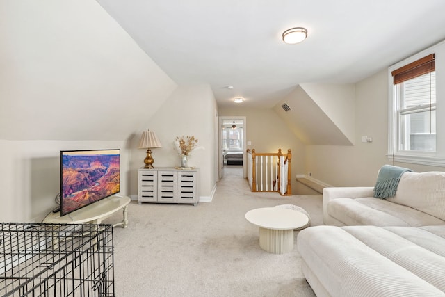 interior space with vaulted ceiling