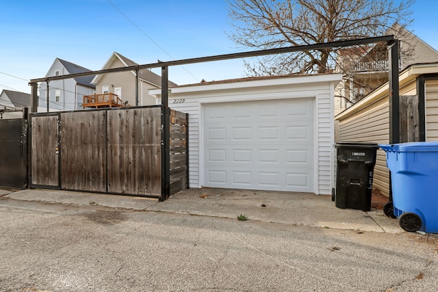 view of garage