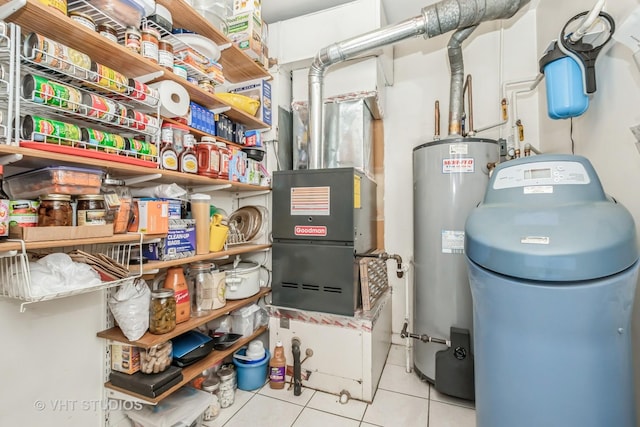 utility room featuring water heater