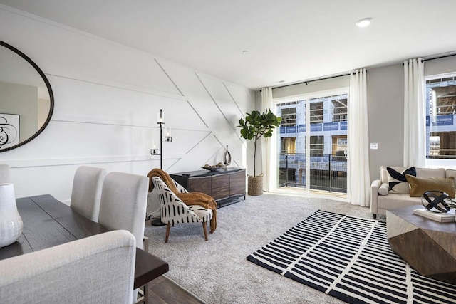 living room with wood-type flooring