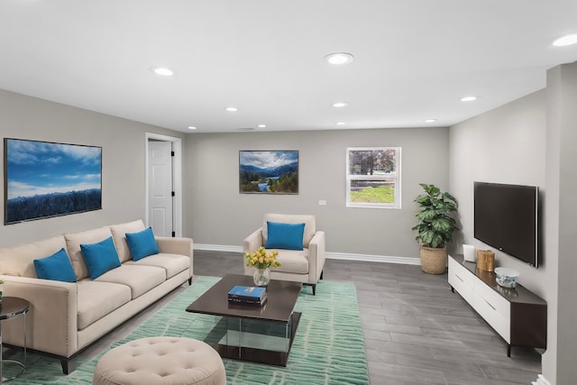 living room featuring hardwood / wood-style flooring