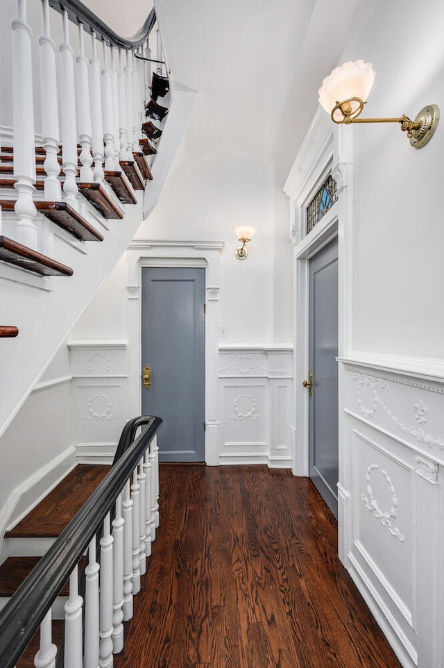 interior space with hardwood / wood-style floors