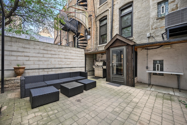 view of patio featuring an outdoor living space