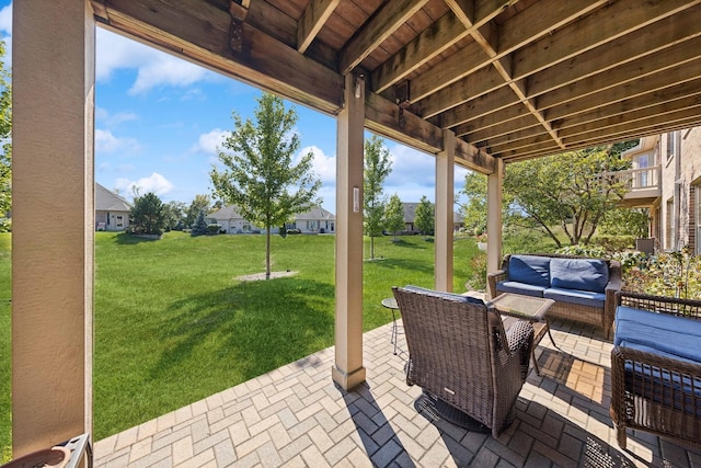 view of patio / terrace with an outdoor living space