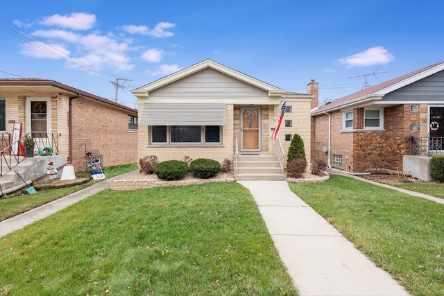 view of front of home with a front yard