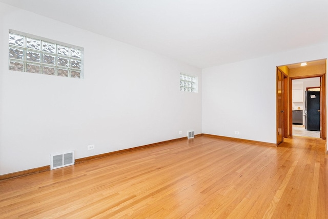 empty room featuring light wood-type flooring