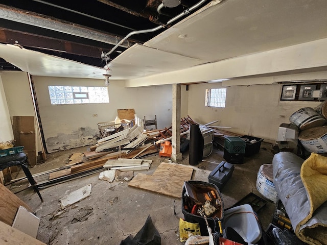 basement featuring a healthy amount of sunlight