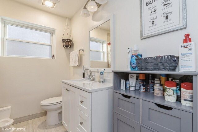 bathroom with toilet and vanity