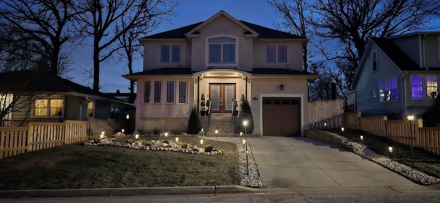 view of front facade with french doors