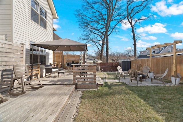 view of yard featuring a deck