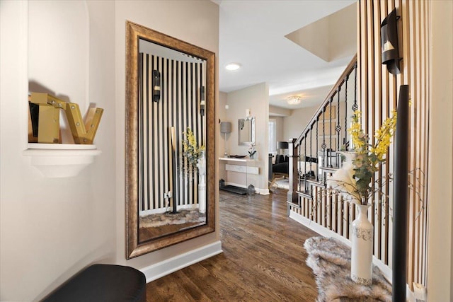 foyer featuring dark hardwood / wood-style flooring