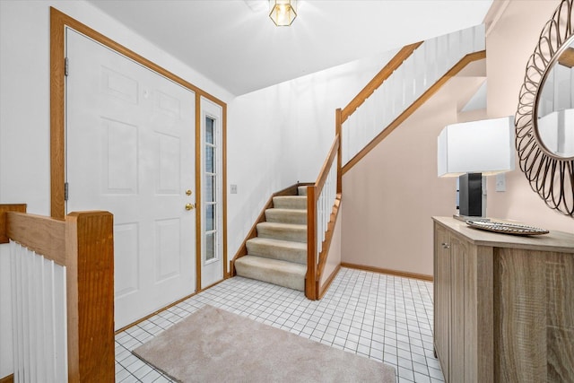 view of tiled foyer entrance