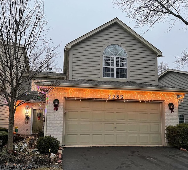 view of property with a garage