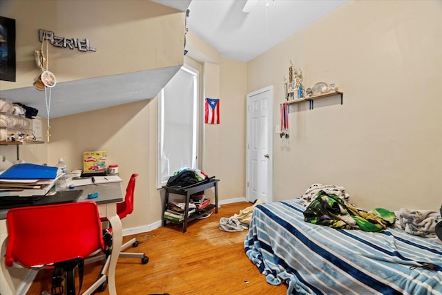 bedroom featuring wood-type flooring