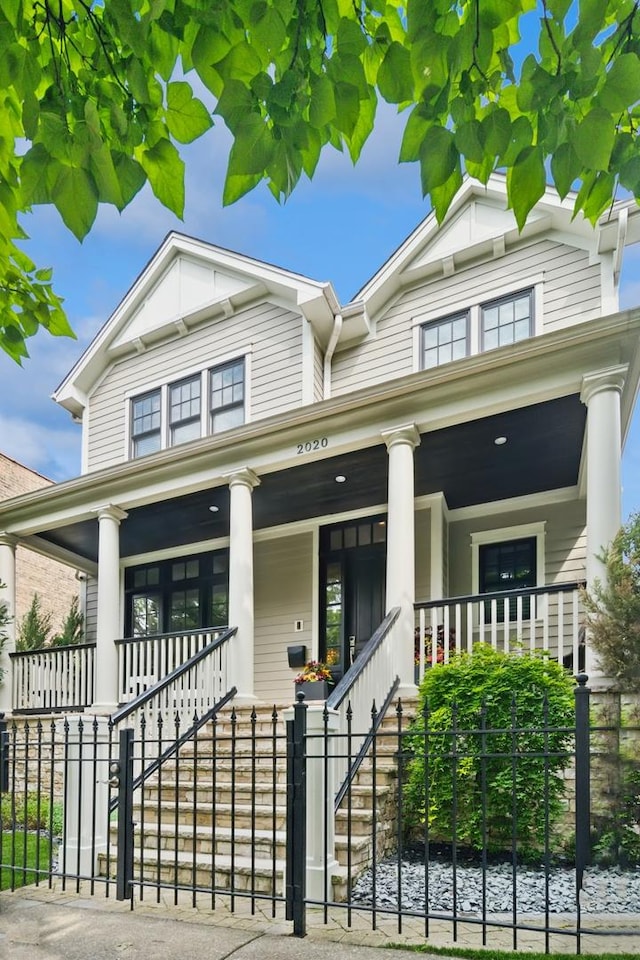 view of front of house featuring covered porch