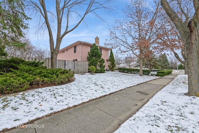 view of snowy exterior