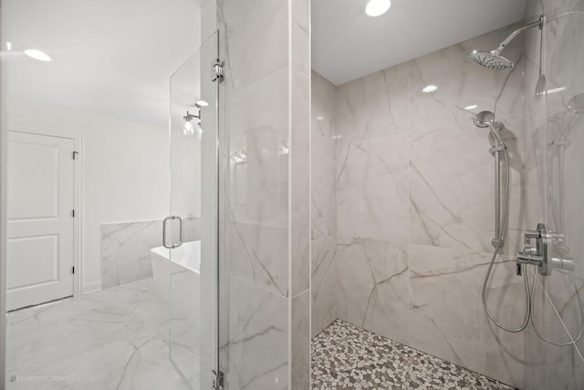 bathroom with an enclosed shower