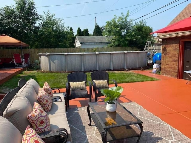 view of patio with an outdoor living space