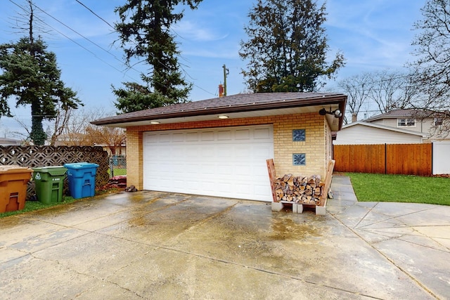 view of garage