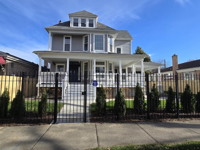 view of front of home featuring covered porch