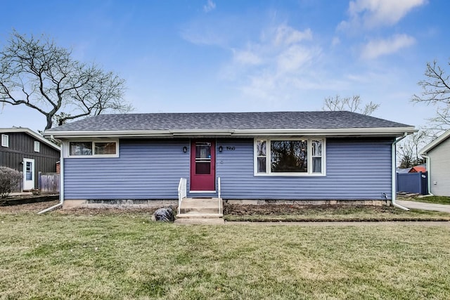 ranch-style home with a front yard