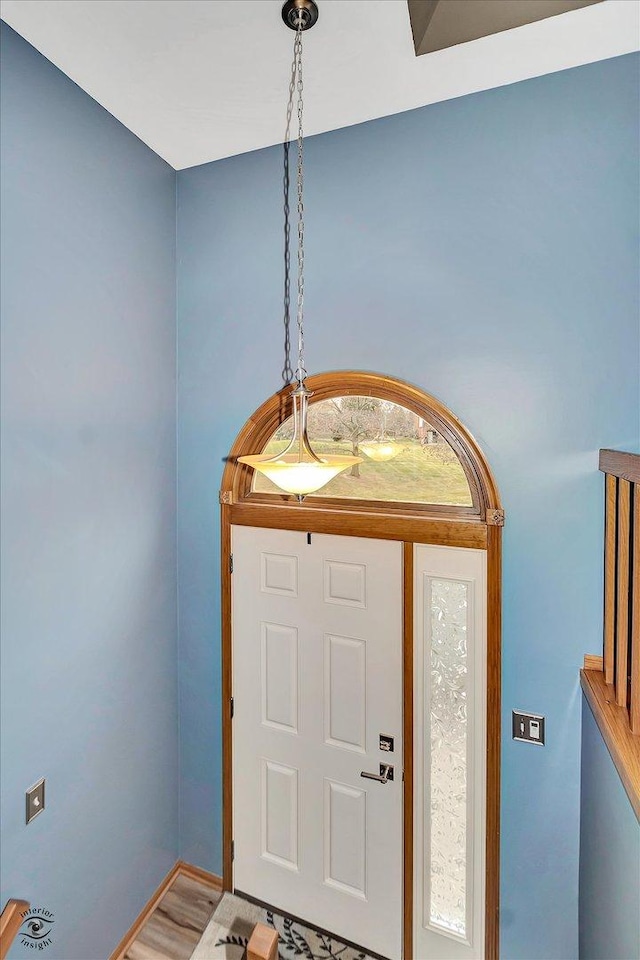 entrance foyer featuring wood-type flooring