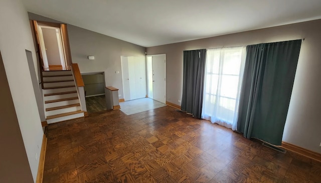 interior space with vaulted ceiling