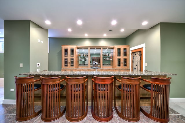 bar with light stone counters