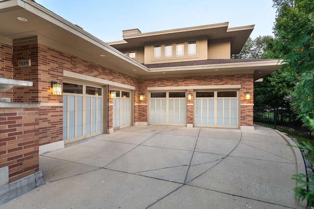 view of garage