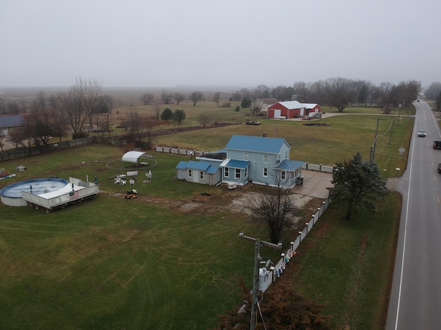 drone / aerial view featuring a rural view