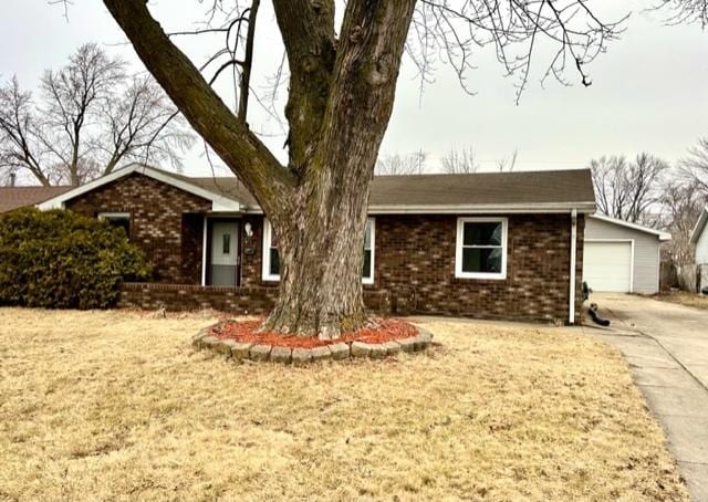 single story home with a garage