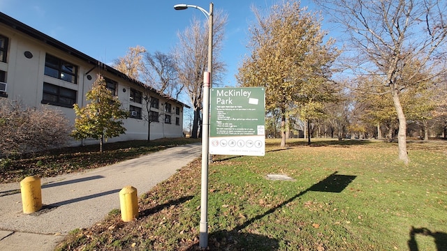 view of community with a lawn