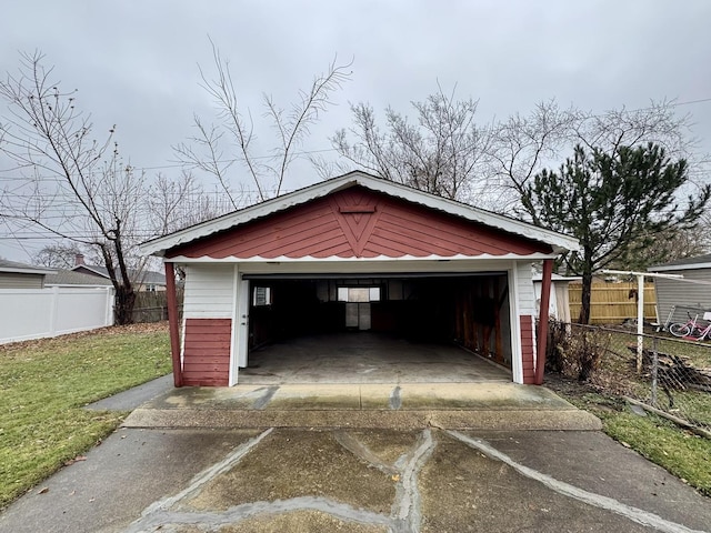 view of garage