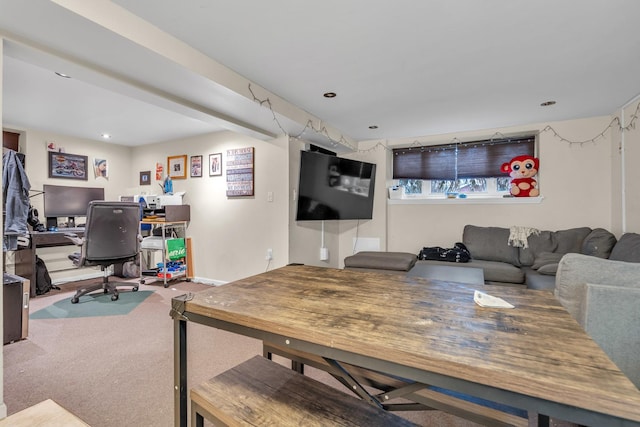 interior space featuring carpet flooring