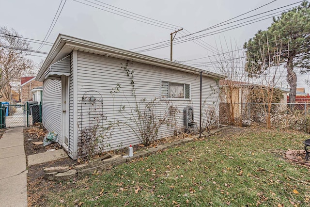 view of home's exterior featuring a lawn