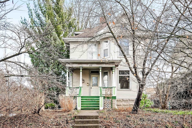 view of front of home with covered porch