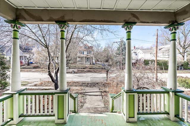 deck featuring covered porch