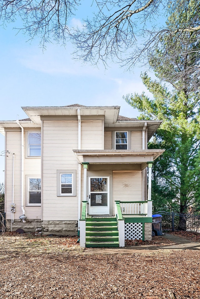 view of front of house with covered porch