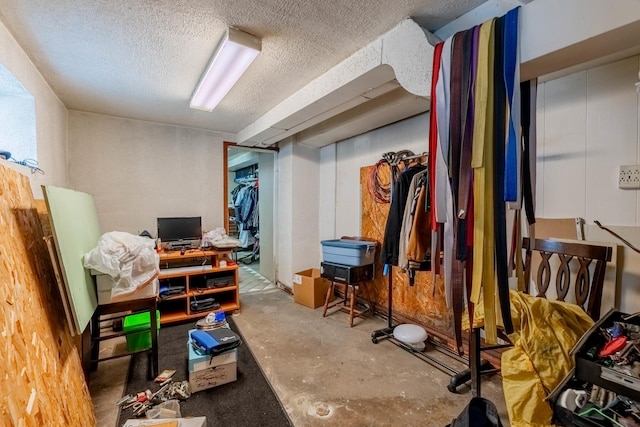 interior space featuring a textured ceiling