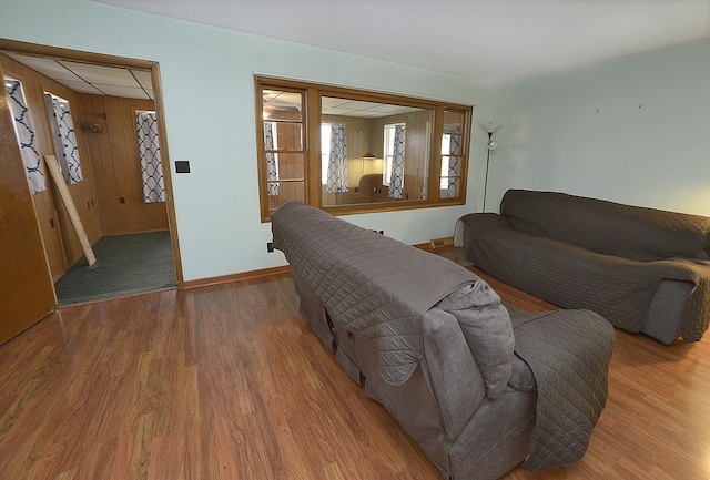 living room with wood-type flooring