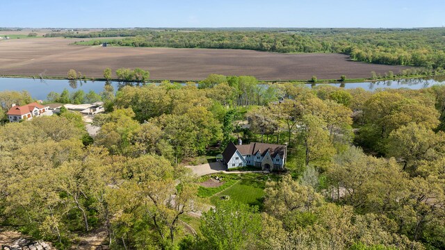 2239 Pine Bluff Dr, Dixon, IL 61021 - aerial view of property and surrounding area featuring a large body of water and a forest