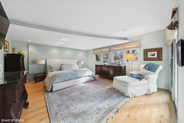 bedroom featuring light hardwood / wood-style flooring