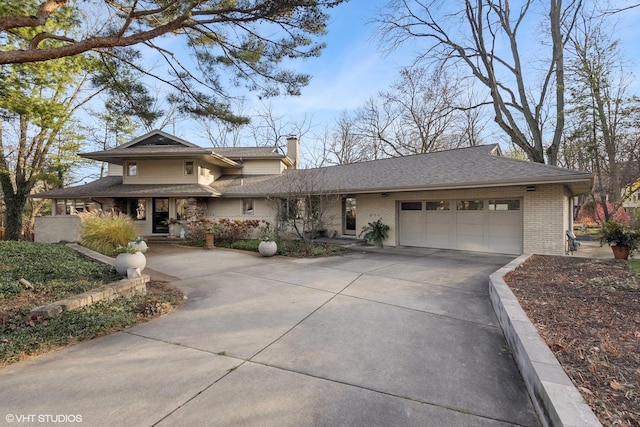 view of front of home with a garage