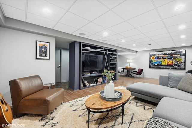 living room with wood-type flooring